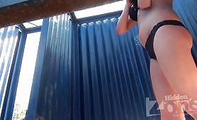 Spying hotest slavic girls changing in Beach Cabin - 88