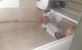 my sister in the bath