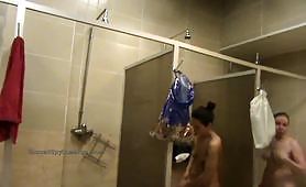 Hidden camera in a swimming pool shower 4