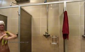 Hidden camera in a swimming pool shower 6